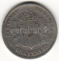 Spanyolország 1876. 1P ezüst T:3/4