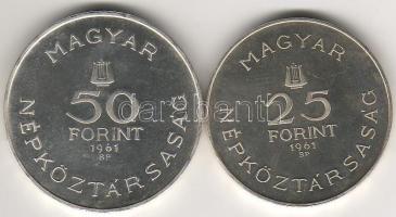 1961. "Bartók B." 25Ft + 50Ft ezüst T:BU