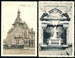 14 db képeslap a '40-es évekből, külföldi városképeslapok (10 db közölük Grimbergenből) és egy ...