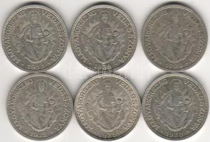 1929.,32,33,38 (3x) - 2P ezüst 6db T:1,2,3