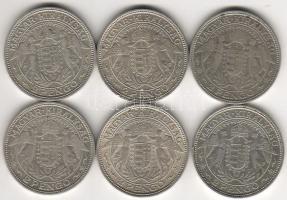 1929.,32,33,38 (3x) - 2P ezüst 6db T:1,2,3