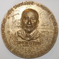 Modern nagyméretű bronz plakett "Simon István" Szign:Vojth Z.