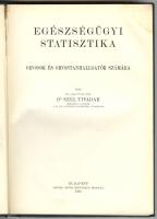 A Magyar Orvosi Könyvkiadó Társulat Könyvtára: Dr. Szél Tivadar: Egészségügyi statisztika orvosok és orvostanhallgatók számára. Bp., 1930, Magyar Orvosi Könyvkiadó Társulat. Kiadói egészvászon kötésben. A kötet felső sarkában ázás nyoma, egyébként jó állapotú