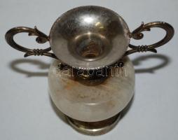 Mini réz,ónix amfora, m:9 cm, jó állapotban