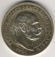 1907. "Ferenc József 40. koronázási évfordulója" 5K ezüst T:1