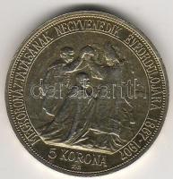 1907. "Ferenc József 40. koronázási évfordulója" 5K ezüst T:1