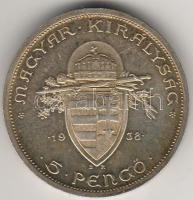 1938. "Szt. István" 5P ezüst T:1/2