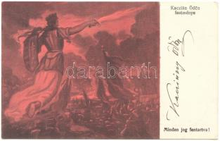 Kacziány Ödön festménye, a festő saját kezű aláírásával