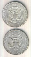 Amerikai Egyesült Államok 1967. 1/2$ Ag "Kennedy" (2x) T:2
USA 1967. 1/2 Dollar Ag "K...