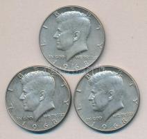 Amerikai Egyesült Államok 1968. 1/2$ Ag "Kennedy" (3x) T:2
USA 1968. 1/2 Dollar Ag "K...