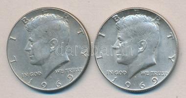 Amerikai Egyesült Államok 1969. 1/2$ Ag "Kennedy" (2x) T:2
USA 1969. 1/2 Dollar Ag "K...