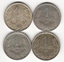 1926,27,38,39. 1P ezüst 4db T:1,2,3 pici ph.