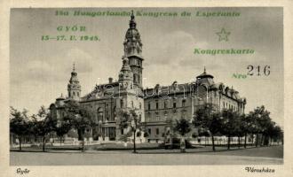 Győr Városháza, Magyar Eszperantó Kongresszus, 1948, So.Stpl (EK)