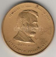 USA "Lincoln" modern nagyalakú bronz plakett T:2