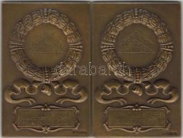 Modern fotóművészeti bronz plakettpár eredeti díszdobozban Szign:Berán T:2