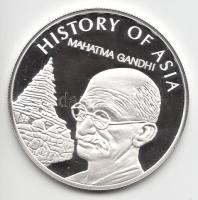 Cook-szigetek 2004. 1$ Ag(0.999) "Ázsia történelme-Mahatma Gandhi" T:PP Tanúsítvánnyal! Cook Islands 2004. 1 Dollar Ag "History of Asia-Mahatma Gandhi" C:PP with certificate