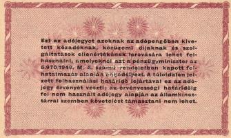 1946. 100.000Adópengő sorszámos, vízjeles  T:I