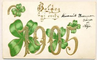 New Year, 1905, clover, litho, Emb.