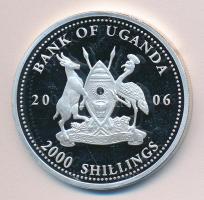 Uganda 2006. 2000Sh Ag "Futball hírességei - Puskás Ferenc" T:PP HUNGARIKA / Uganda 2006. 2000 Shilling Ag "Hall of Fame of football-Hungary 1950" C:PP