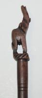 Afrikai faragott fa tollszár elefánttal /  African wooden stylus handle with elephant, 18cm