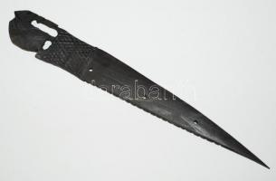 Afrikai faragott fa levélnyitó / 
African wooden letter opener, 23cm