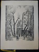 Decary jelzéssel: 1966 dekoratív francia menükártya rézkarc, papír, alig olvasható 25x33 cm