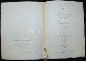 Decary jelzéssel: 1966 dekoratív francia menükártya rézkarc, papír, alig olvasható 25x33 cm