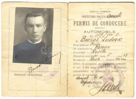 1920 Fényképes román vezetői engedély / Romanian driving-licence with photo