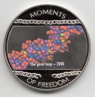 Libéria 2004. 10$ "Szabadság pillanatai-A gén-térkép 2000." multicolor T:PP  Liberia 2004. 10 Dollars "Moments of Freedom-The gene map 2000." multicolor C:PP