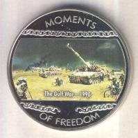 Libéria 2004. 10$ "Szabadság pillanatai-öböl-háború 1990." multicolor T:PP tanúsítvánnyal Liberia 2004. 10 Dollars "Moments of Freedom-The Gulf War 1990." multicolor C:PP with certificate