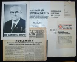 cca 1960-1984 Andropov halála, Gorbacsov beszéde 9 db propaganda kiadvány