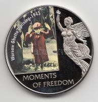 Libéria 2004. 10$ "Szabadság pillanatai-Varsói gettófelkelés 1943" multicolor T:PP tanúsítvánnyal Liberia 2004. 10 Dollars "Moments of Freedom-Warsaw Ghetto uprising 1943" multicolor C:PP with certificate