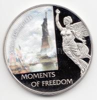 Libéria 2006. 10$ "Szabadság pillanatai-Szabadságszobor 1886" multicolor T:PP tanúsítvánnyal Liberia 2006. 10 Dollars "Moments of Freedom-Statue of Liberty 1886" multicolor C:PP with certificate