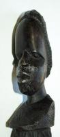 Afrikai faragott fa szobor / 
African wooden figure, 30cm