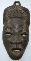 Afrikai faragott fa maszk /  African carved wooden mask, 28cm