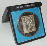 1979. "Nemzetközi Gyermekév" bélyeg formájú emlékveret, ezüst, eredeti tokban T:PP