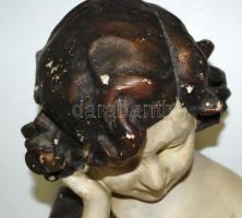 Cca 1900 olvasó kislány gipsz szobor, kis hiba ujján, apró lepattanások, m:32 cm, sz:21 cm, h:21 cm
...