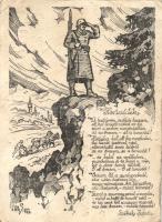 Hungarian patriotic propaganda with poem of Székely István s: K. Tóth S. (EB)