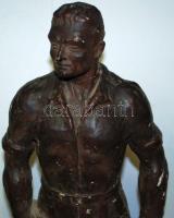 Velényi 1950 jelzéssel: Proletár, festett gipsz, javított (!) 45cm