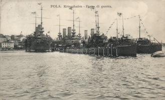 Pola naval port, warships