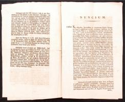 1799 Helytartótanácsi levél gróf Almásy Antal, Darvas Ferenc író és Mednyánszky báró saját kezű aláí...