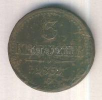 Ausztria/magyar verdejel 1851G 3Kr T:3