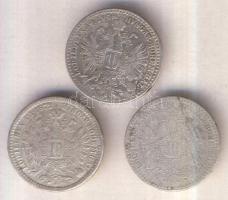 Ausztria 1870-72. 10Kr Ag (3x) T:3
Austria 1870-72. 10 Kreuzer (3x) C:F