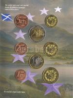 Nagy-Britannia 2003. 1c,2c,5c,10c,20c,50c,1&#8364;,2&#8364; próbaveretek, szettben, díszkiadásban T:BU Great Britain 2003. 1 Cent, 2 Cent, 5 Cent, 10 Cent, 20 Cent, 50 Cent, 1 Euro, 2 Euro commemorative Euro trial mint set in original folder C:BU