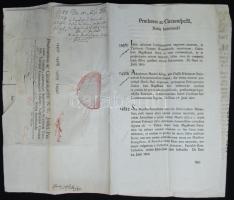 1800 Helytartótanácsi leirat, katonaszökevények részére adott közkegyelmet tartalmazó magyar és német hirdetménnyel gróf Almásy Antal, Darvas Ferenc író és Máthé Krisztián saját kezű aláírásával / Ex offo letter of the Governing Council with autograph signature of count Antonius Almasy and Franciscus Darvas with general pardon for deserting soldiers