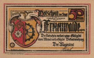 Német Birodalom / Weimari Köztársaság / Lippspringe / Colditz / Freienwalde /  1921. 50Pf (4x) T:I,I...