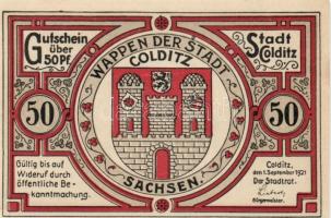 Német Birodalom / Weimari Köztársaság / Lippspringe / Colditz / Freienwalde /  1921. 50Pf (4x) T:I,I...