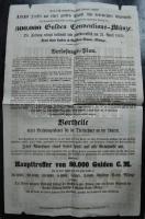 1855 Pozsonyi és linzi lottójáték hirdetménye / Lottery poster 30x50 cm