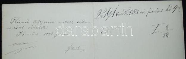 1888 Gellért László nagybányai polgármester halotti értesítője / death certificate for Baia Mare may...