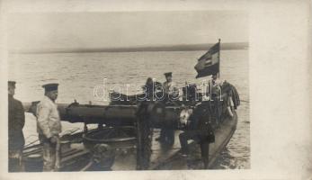 K.u.K. warship board, torpedo launch, original photo